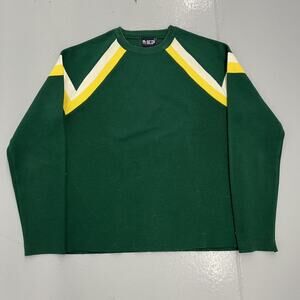 Vintage 80s KP Green Abstract Pattern Acrylic Sweater